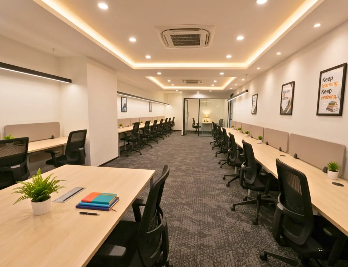Fun@work Hyderabad managed office photo with team-scale seating